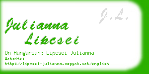 julianna lipcsei business card